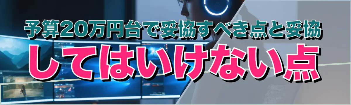 予算20万円台で妥協すべき点と妥協してはいけない点