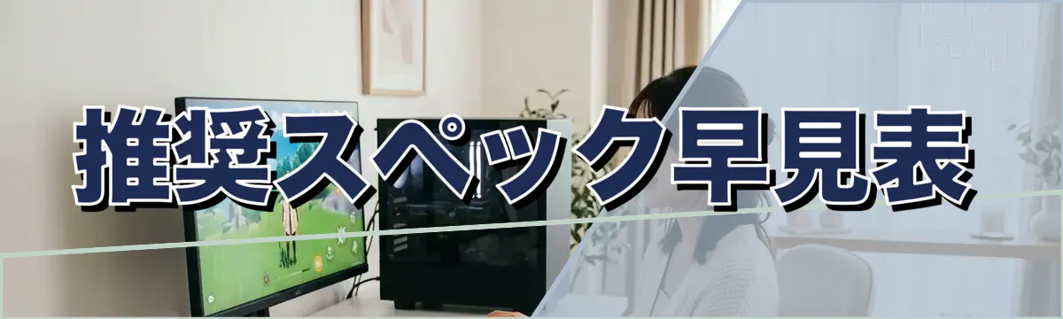 推奨スペック早見表